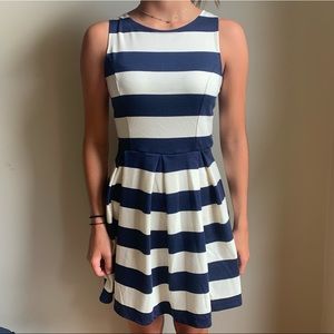 Navy and white dress